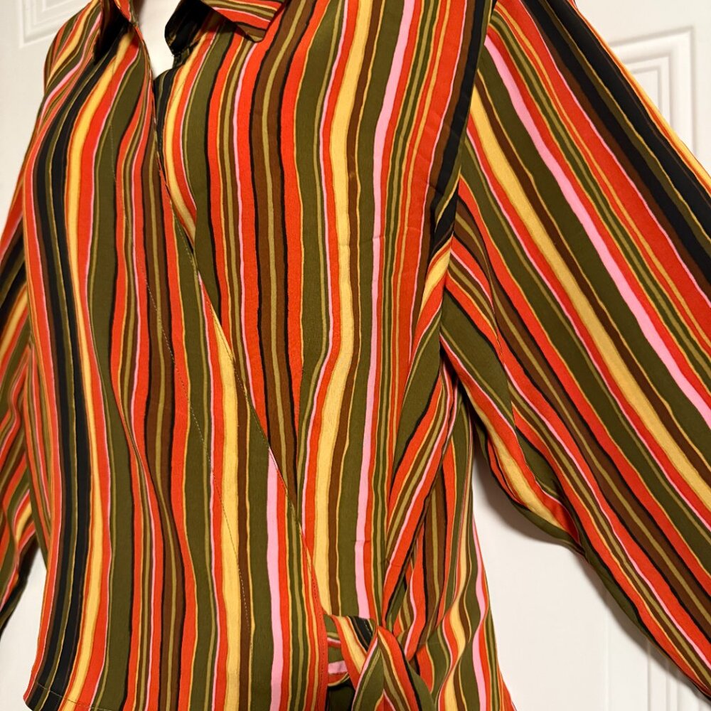 San Andre Striped Multicolor Button-Up Blouse Sz … - image 7